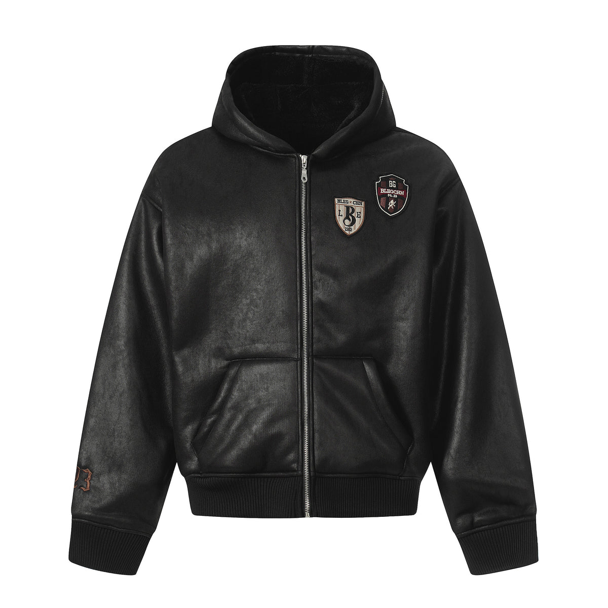Leather jacket hooded cotton jacket