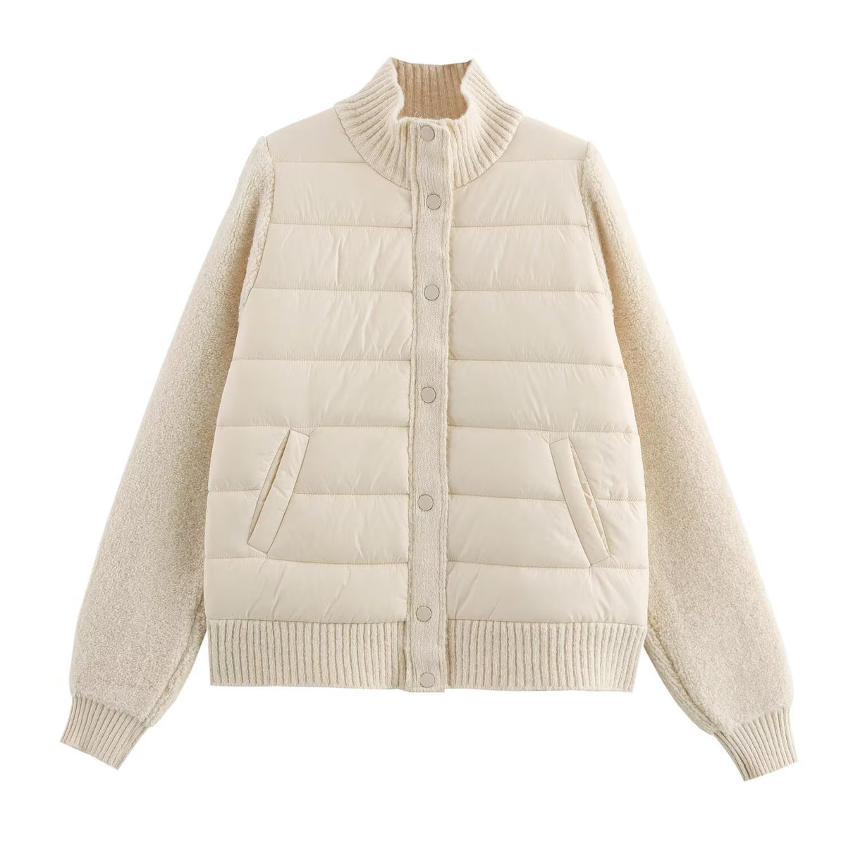 Knitted patchwork cotton jacket