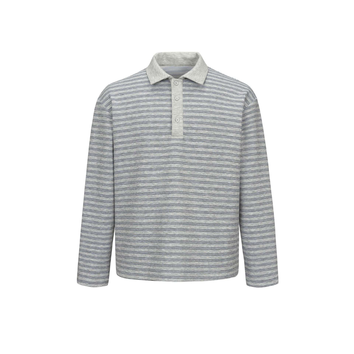 Button-Down Turn-Down Collar Long Sleeve Regular Fit Men's Casual Basic Vintage Polo Shirt
