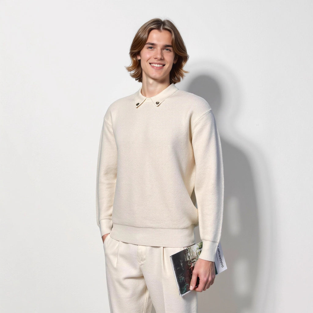 Collar long sleeved woolen man