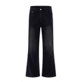 Men's Washed Black Slim Fit Flared Jeans for Men and Women