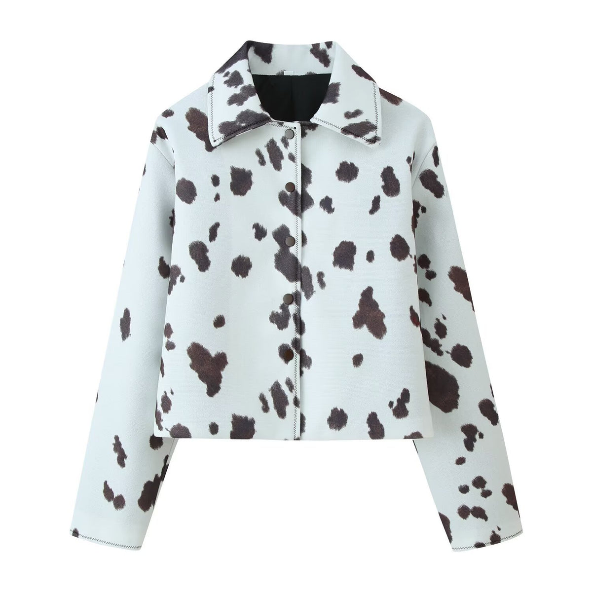 Irregular printed jacket short jacket