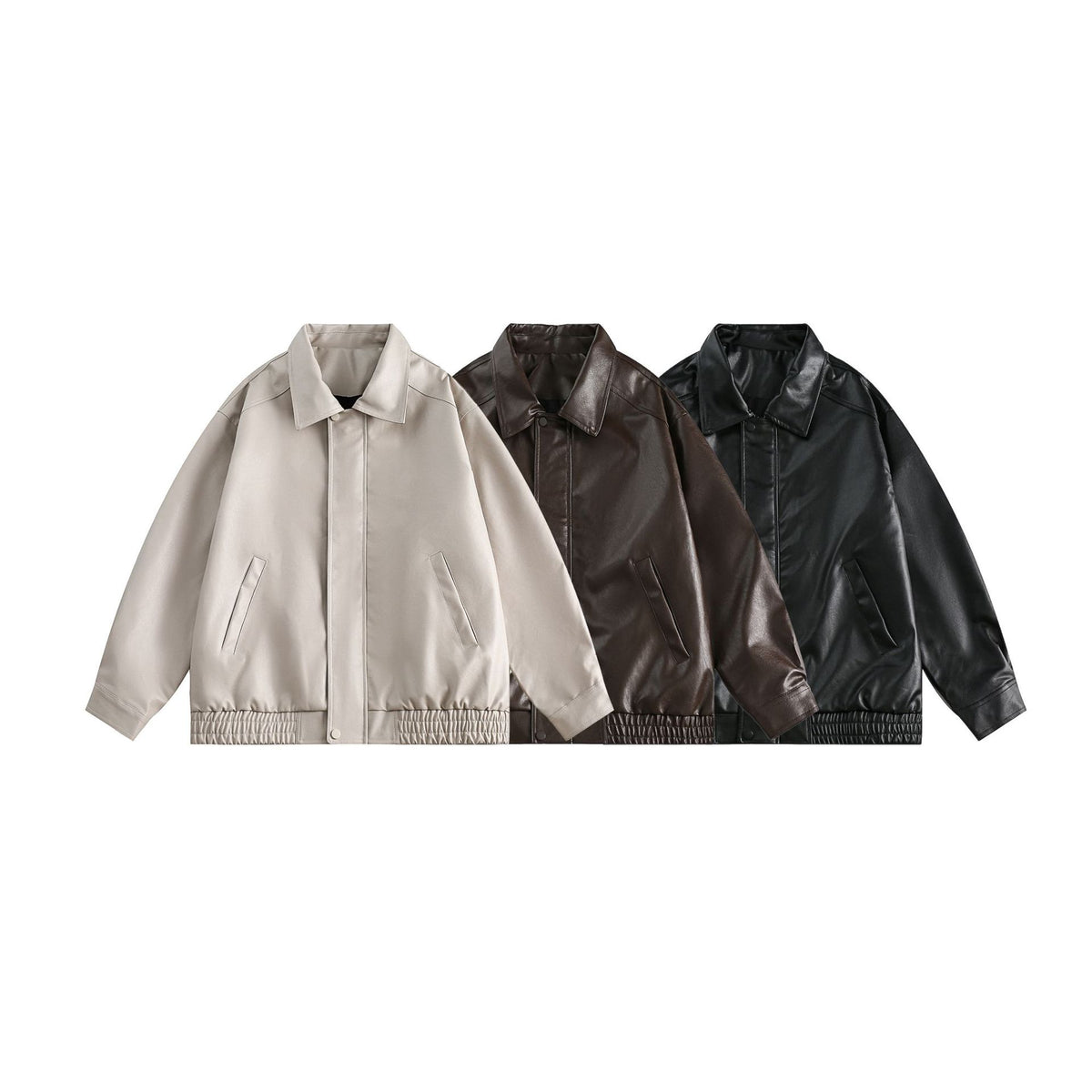 PU leather jacket loose jacket