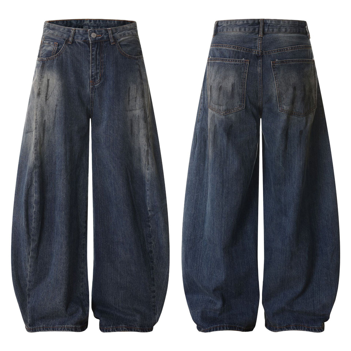 Dirty dyed washed denim jeans for men