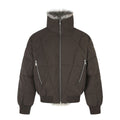 Diamond Quilted PU Leather Stand Collar Cropped Unisex Winter Jacket