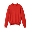 Asymmetric stand up collar knitted sweater for women