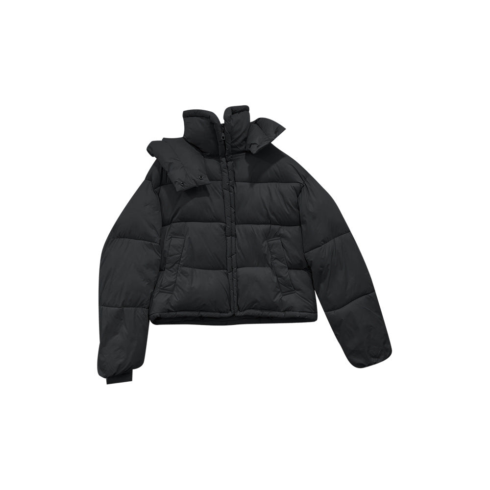 Hooded cotton jacket, women's bread jacket, warm jacket