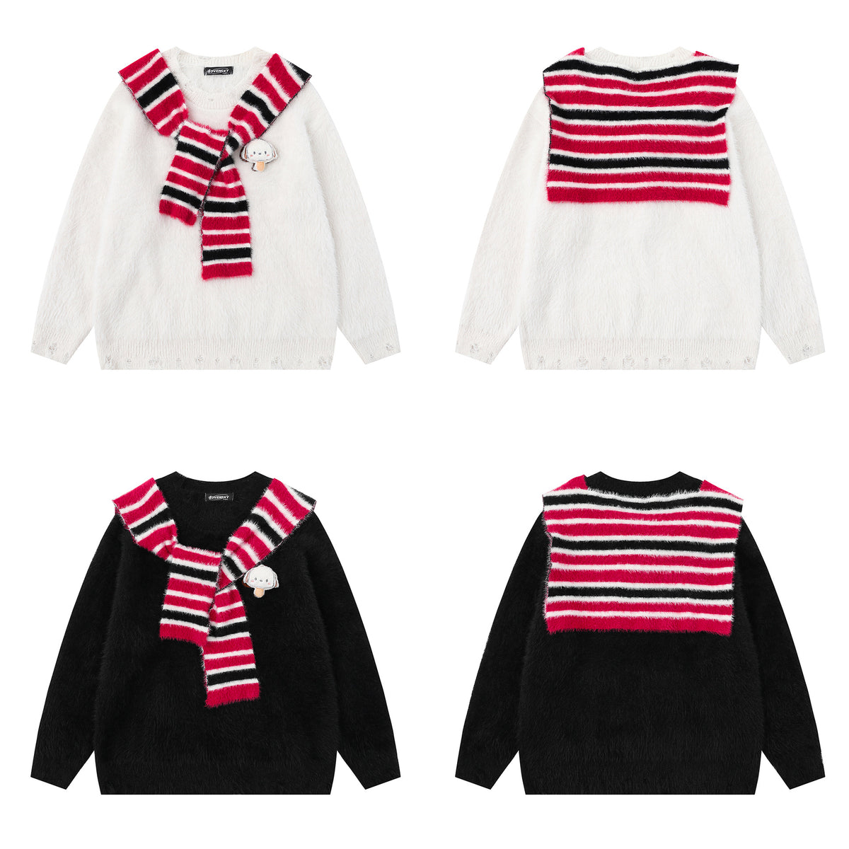 Detachable shawl sweater