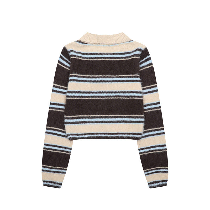 Contrasting striped sweater