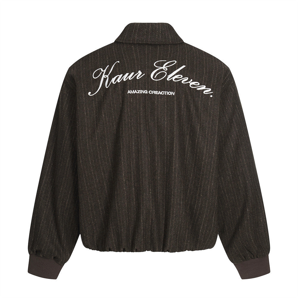 Embroidered loose jacket with letters