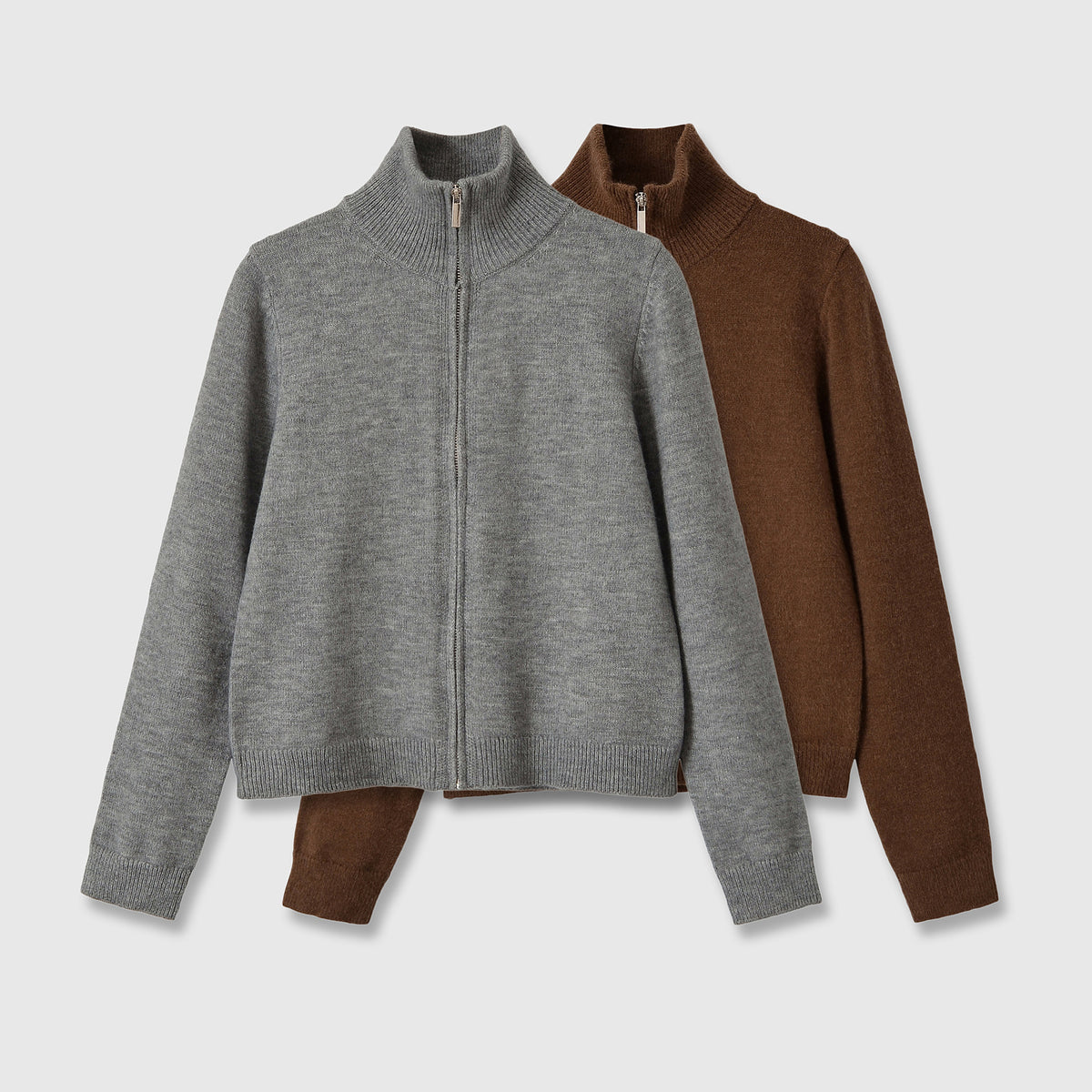 Zipper cardigan sweater