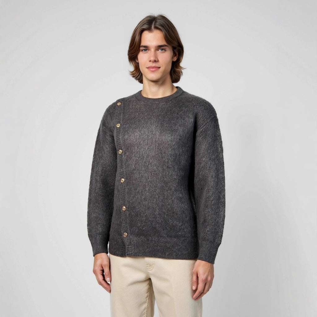 Round neck long sleeved loose sweater