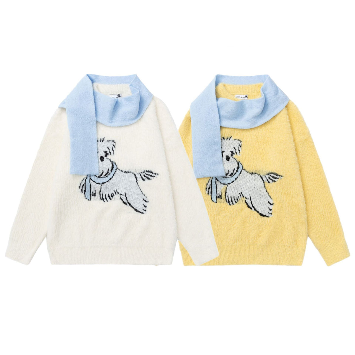 Cartoon Dog Scarf Sweater