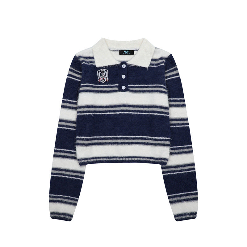 Contrasting striped sweater
