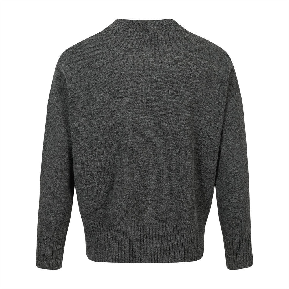Double breasted round neck sweater