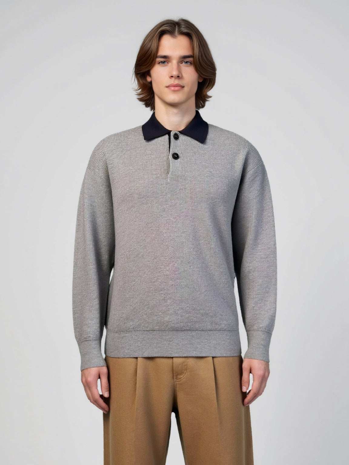 Collar contrasting sweater