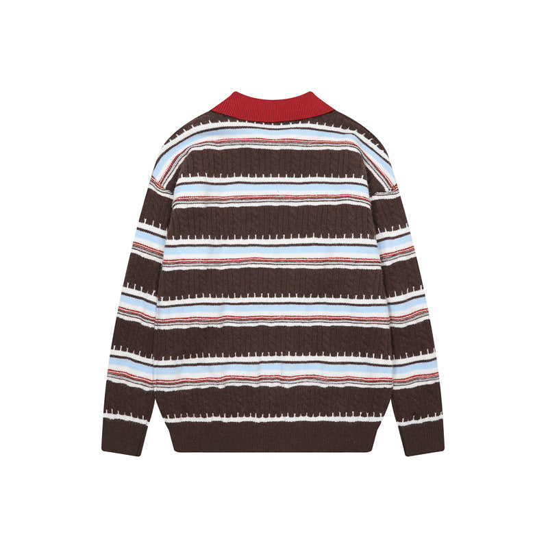Twisted striped tied sweater