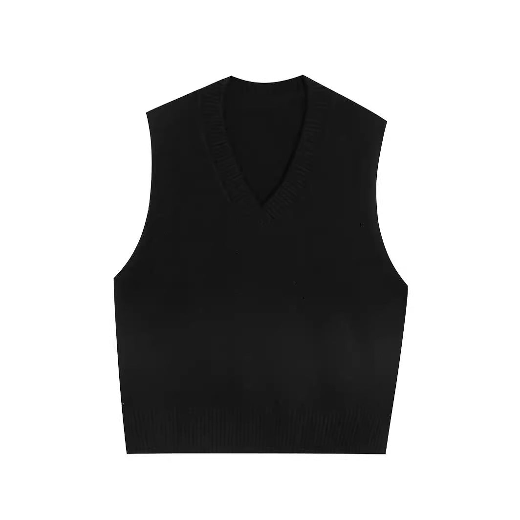 Chic Chanel-Style Knit Vest Jacket for Women, Sleeveless Cropped Sweater Vest