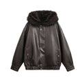 Wool collar cotton jacket pilot leather jacket