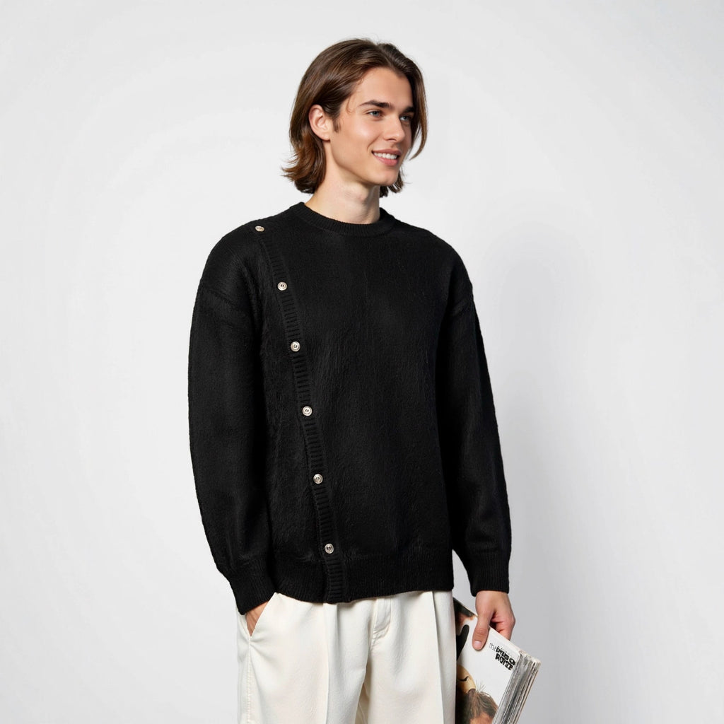 Round neck long sleeved loose sweater