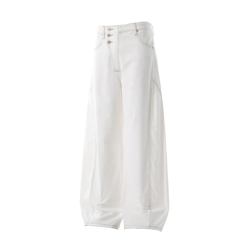 Unisex Irregular Design Loose Tapered Jeans for Men