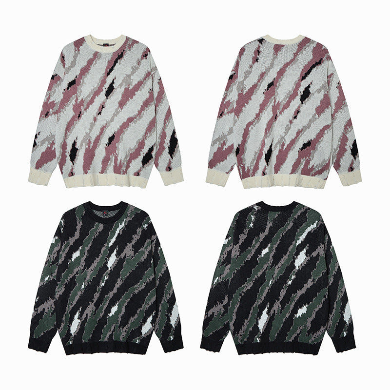 Striped tie dye sweater