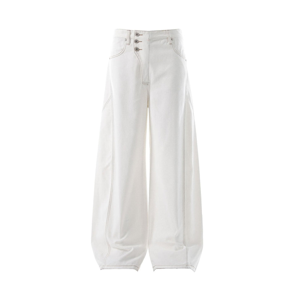 Unisex Irregular Design Loose Tapered Jeans for Men