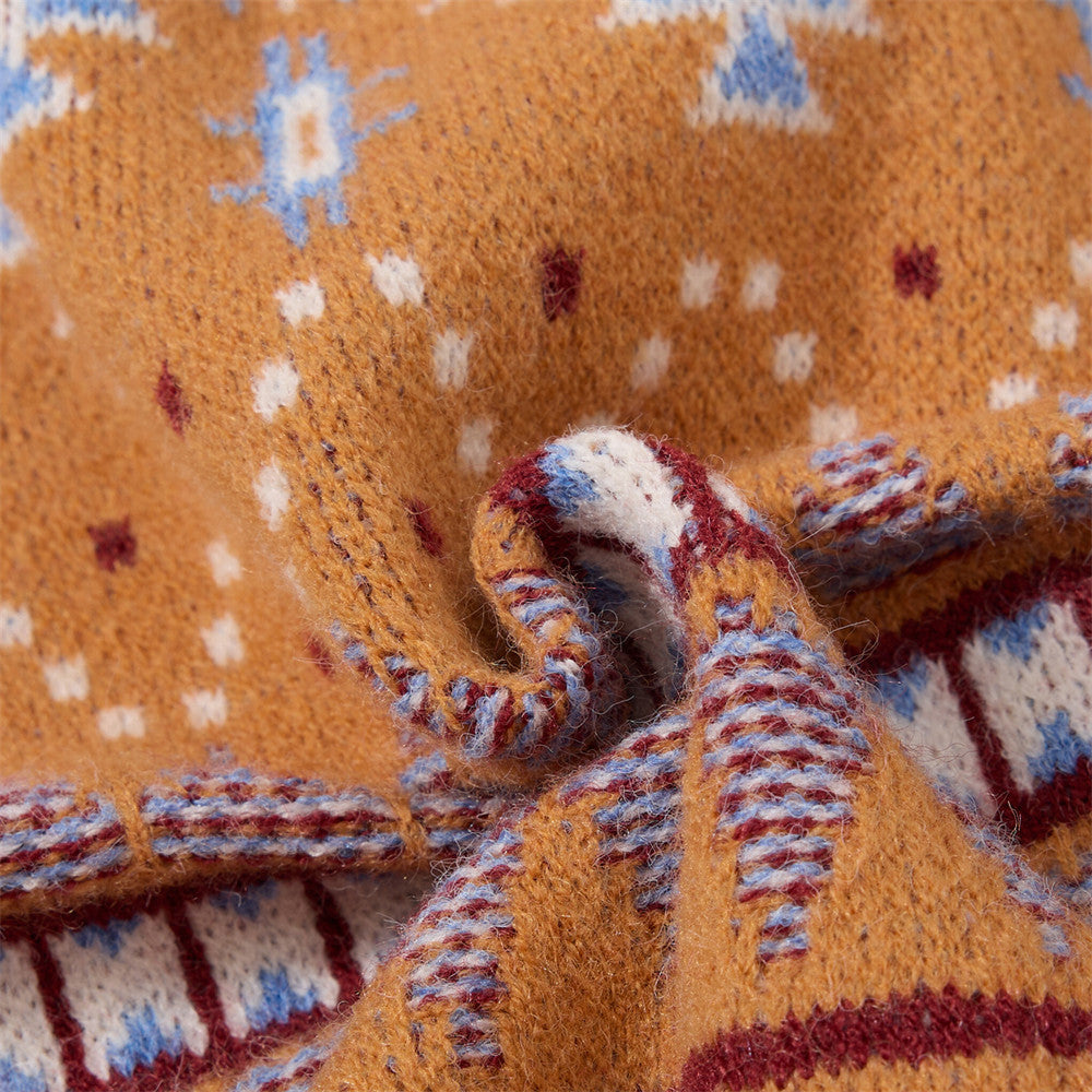 Diamond patterned jacquard knitted sweater vest