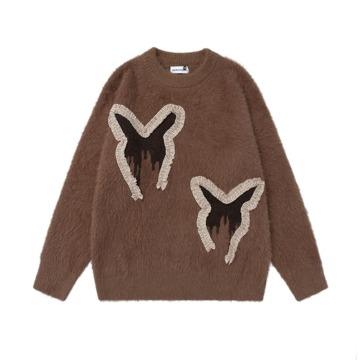 Butterfly pattern lace design sweater