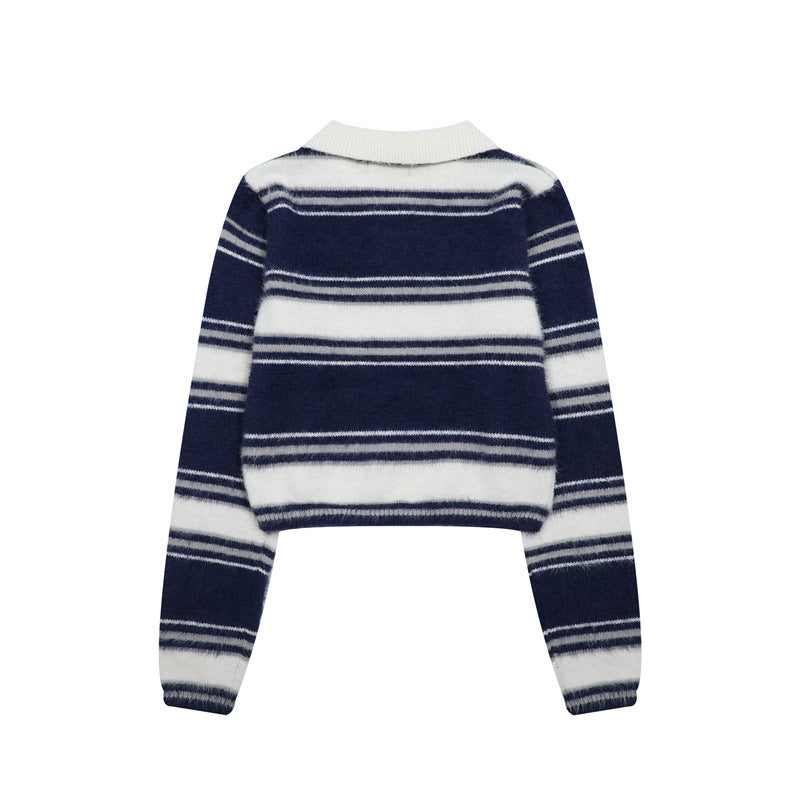 Contrasting striped sweater