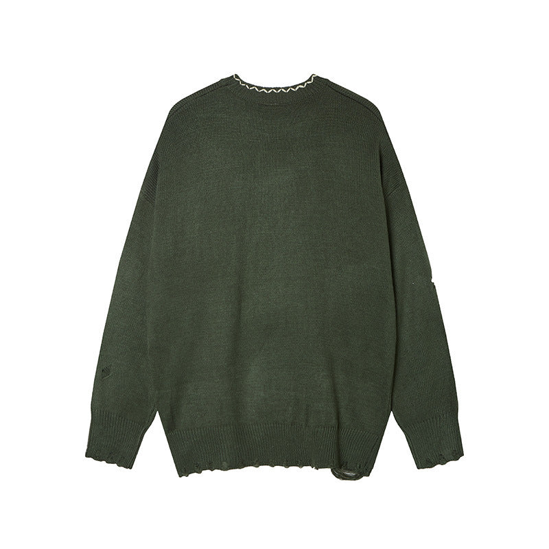 Vertical letter tassel sweater