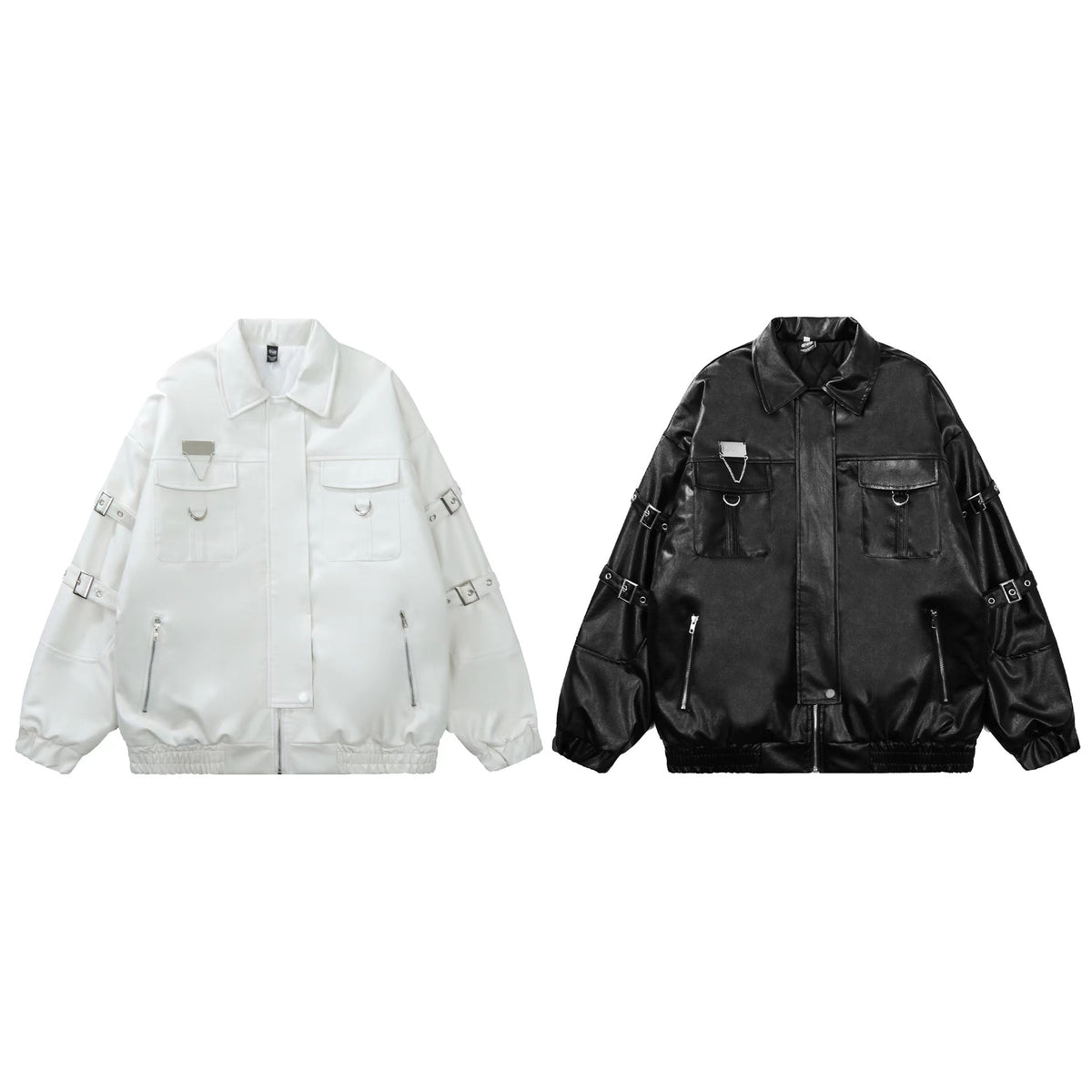 PU leather jacket loose jacket