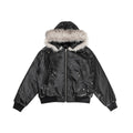 Leather jacket jacket with cotton clip