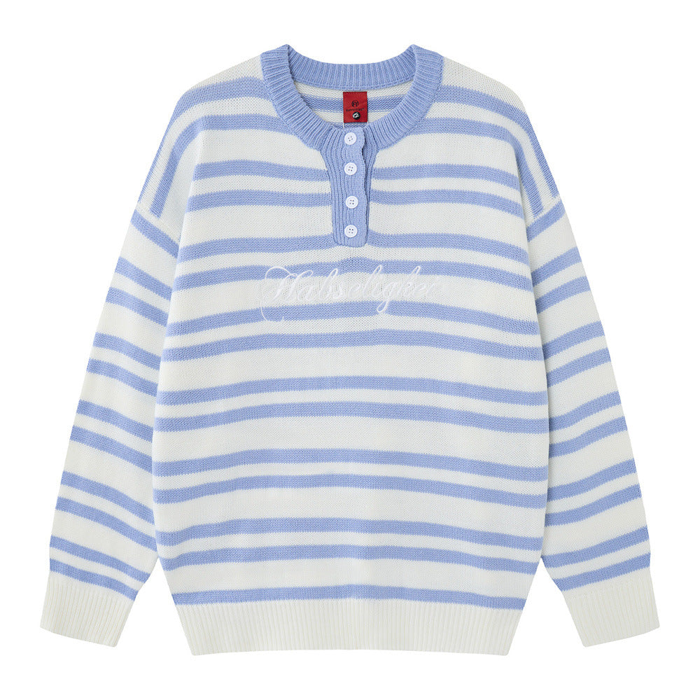 Round neck long sleeved sweater