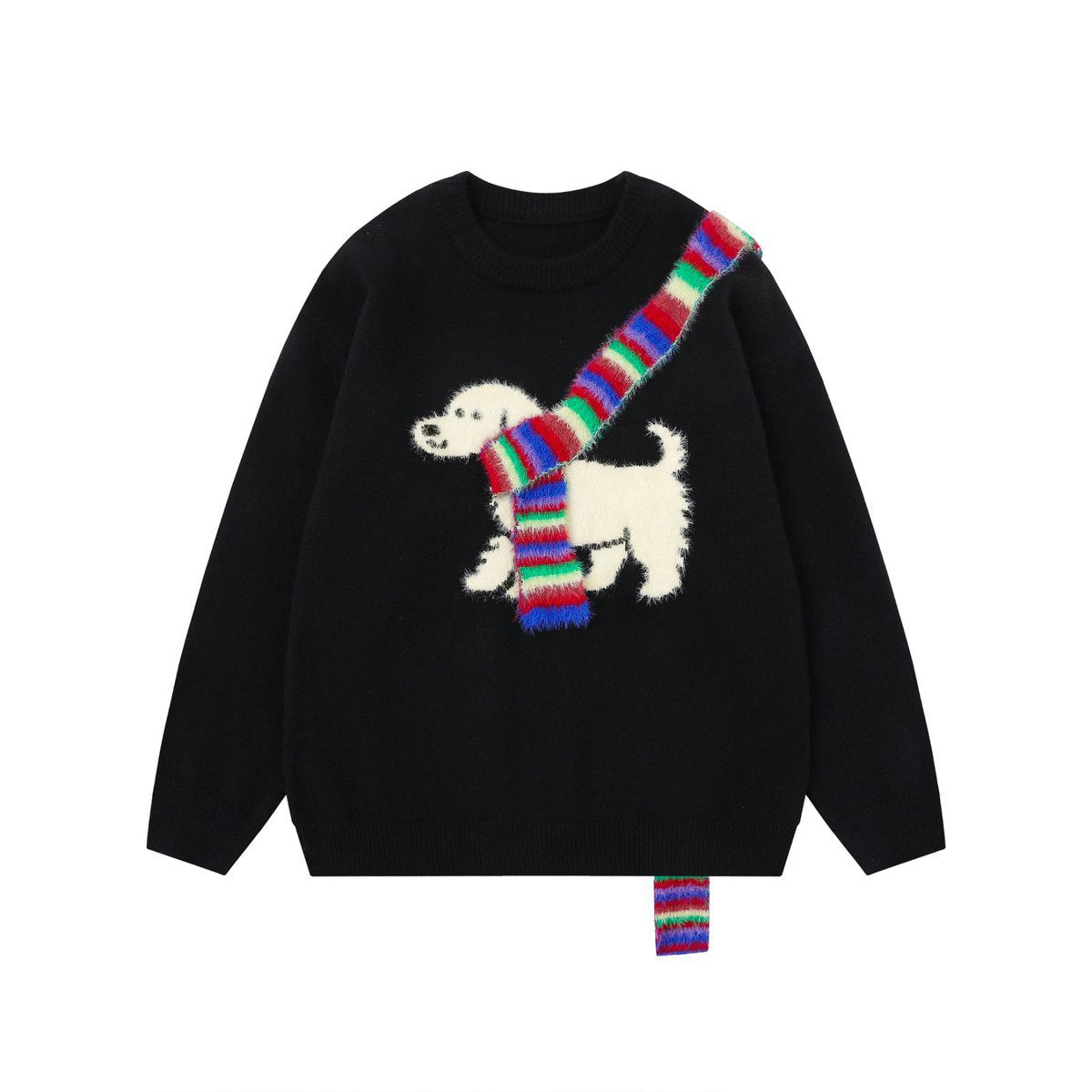 Little dog rainbow scarf sweater