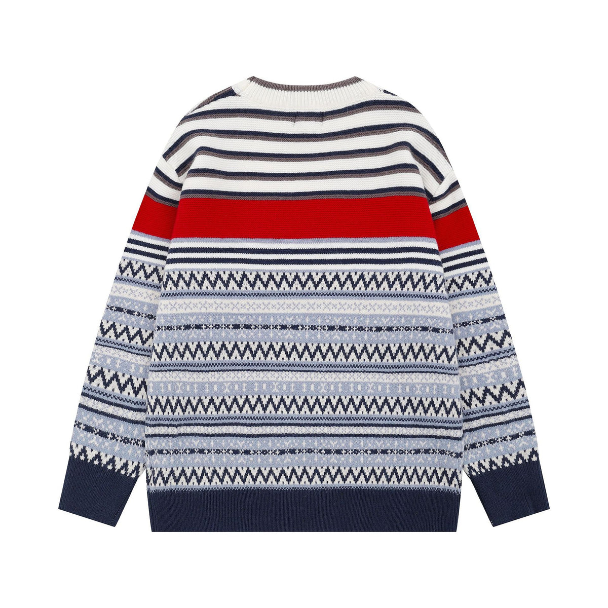 Round neck heavy industry embroidered sweater