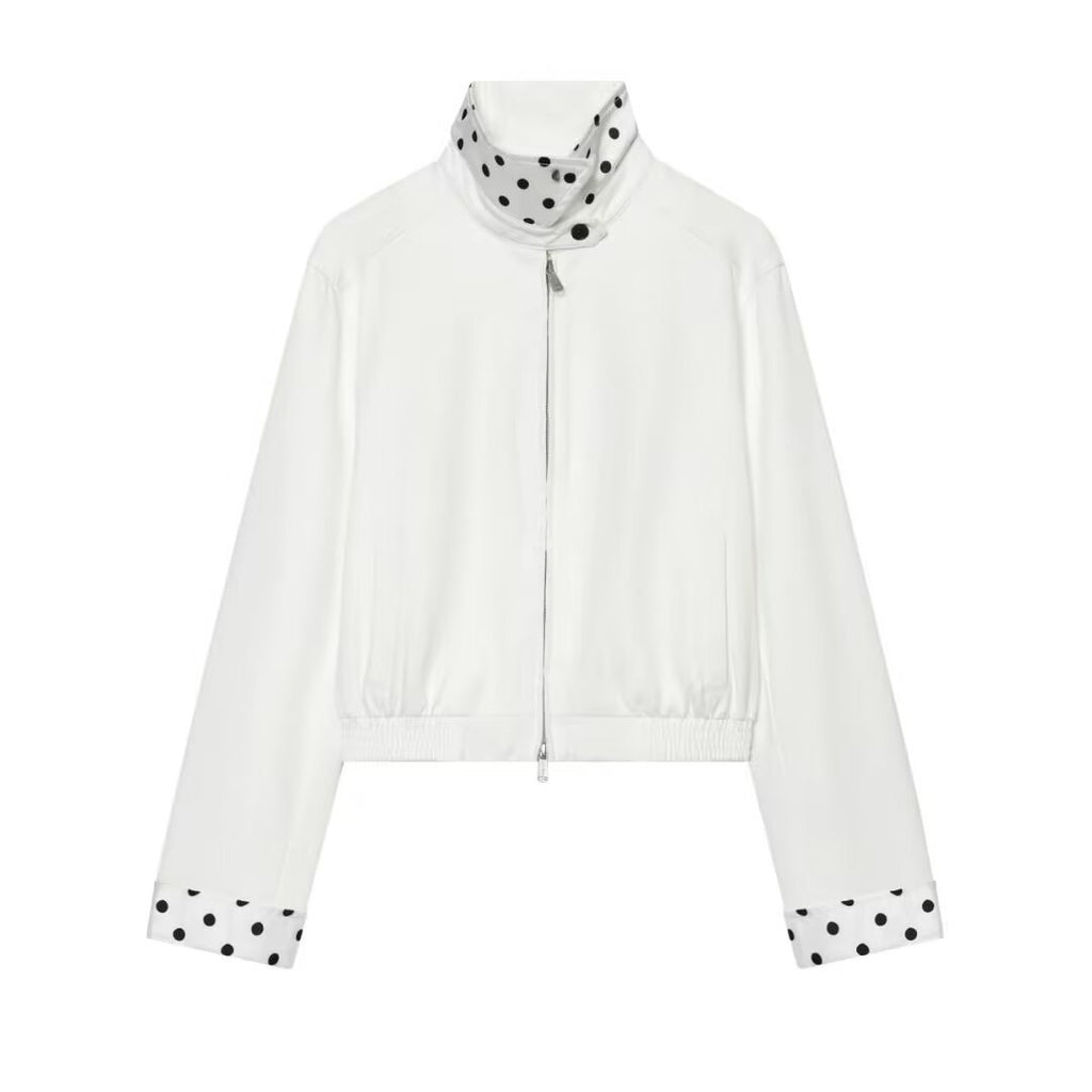 Polka dot contrasting jacket