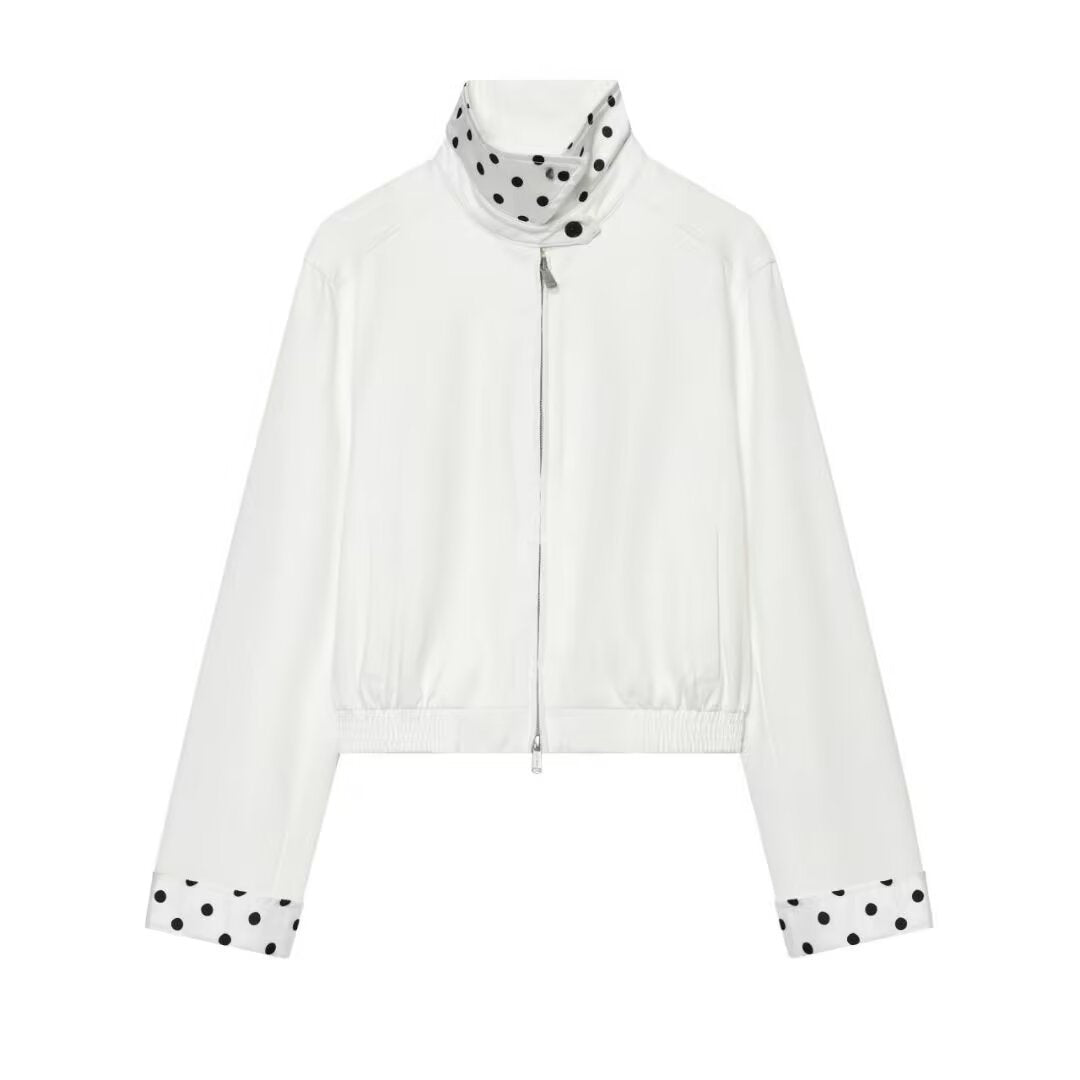 Polka dot contrasting jacket