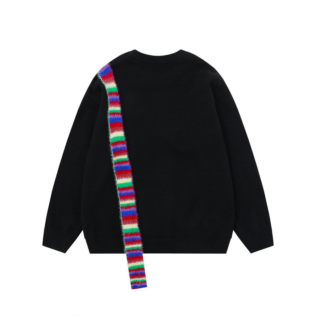 Little dog rainbow scarf sweater