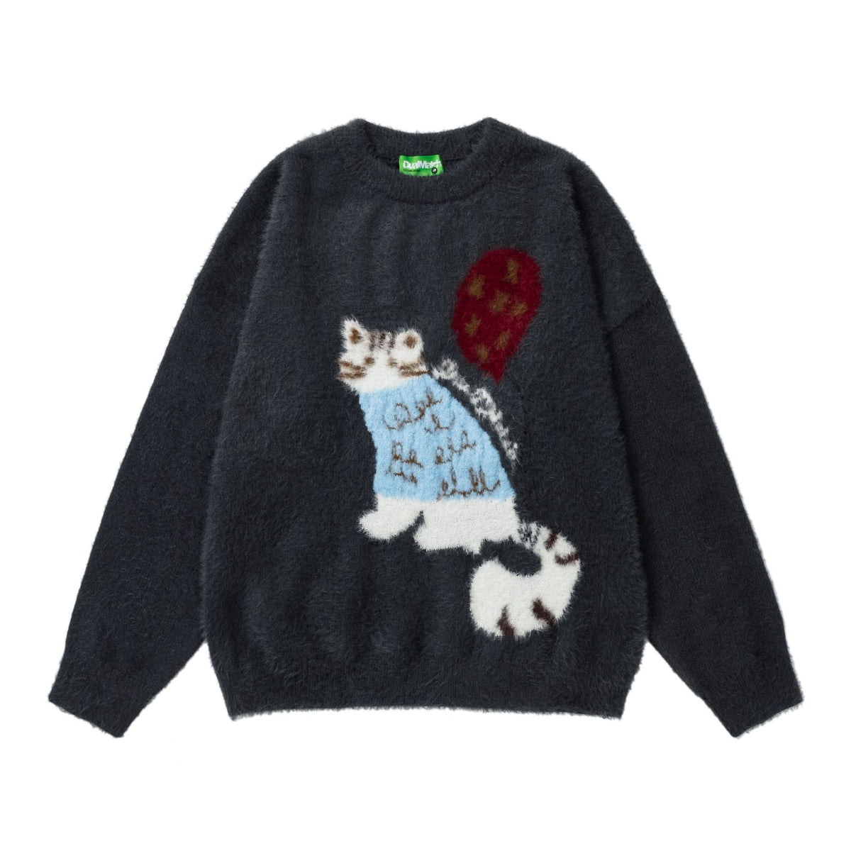 Colorful cat jacquard sweater