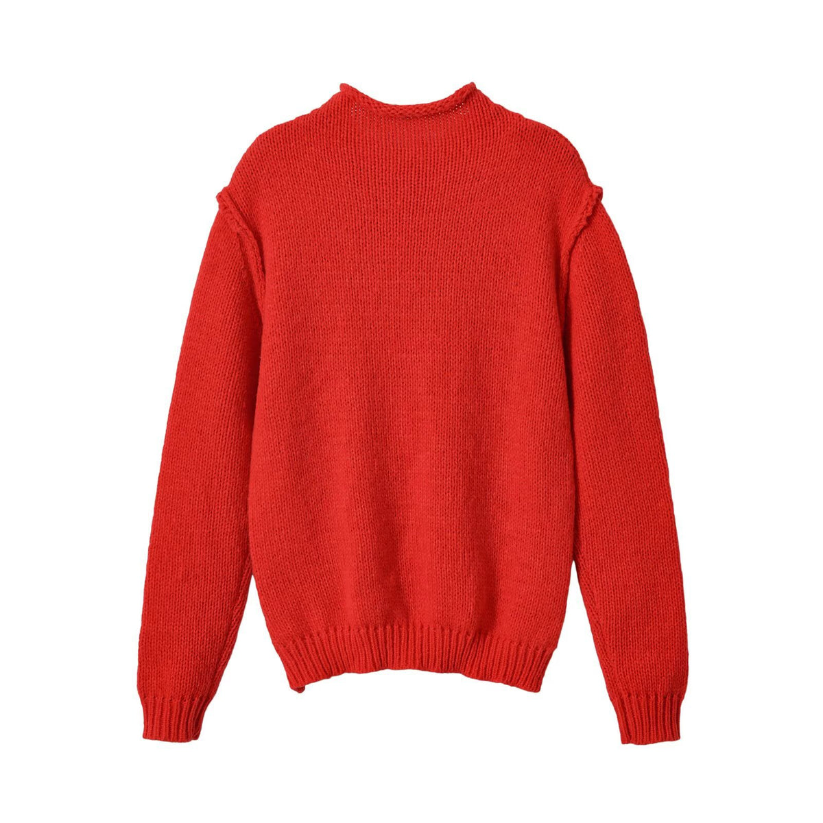 Asymmetric stand up collar knitted sweater for women