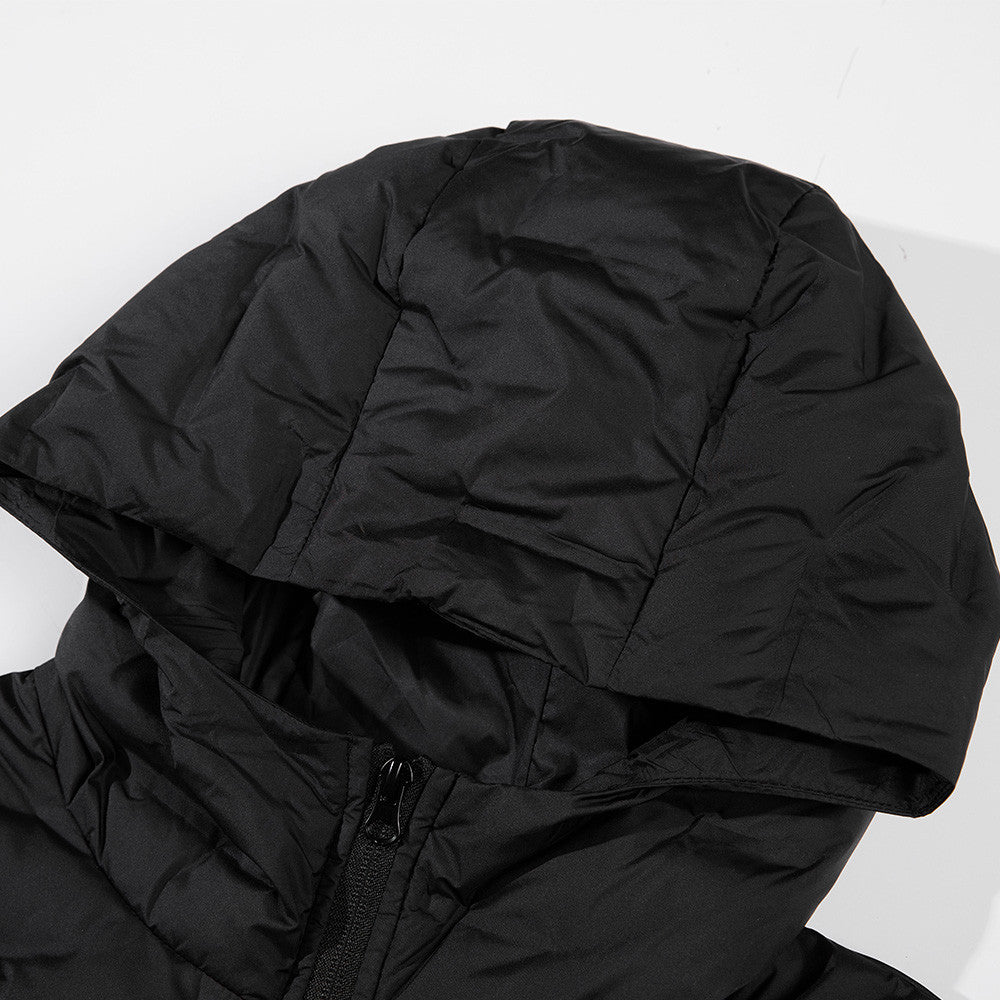 Hooded high necked jacket