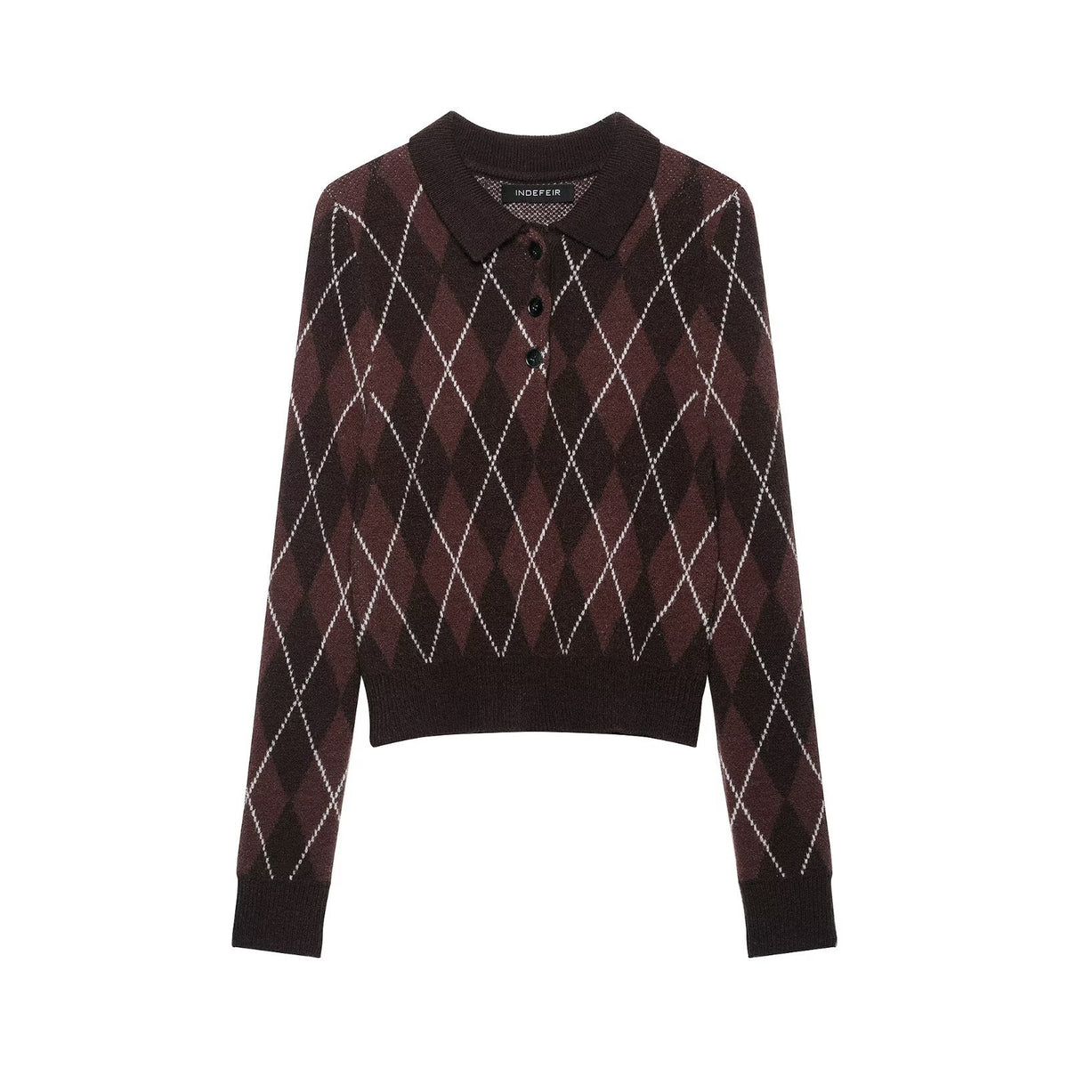Diamond shaped polo shirt sweater