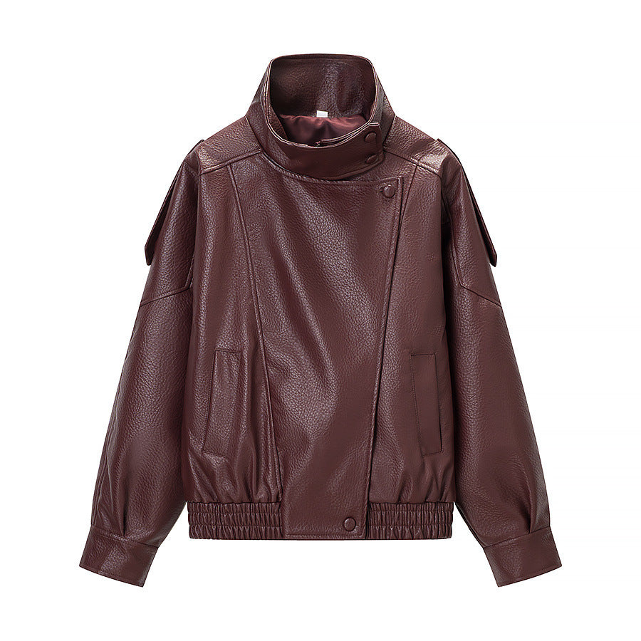 Three color leather jacket