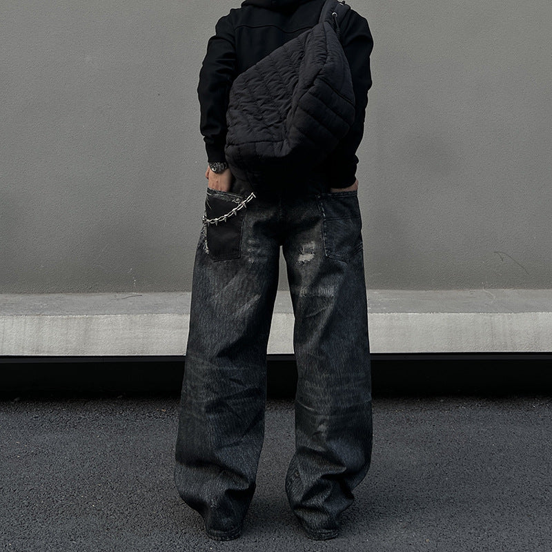 Washed denim jeans for men and women