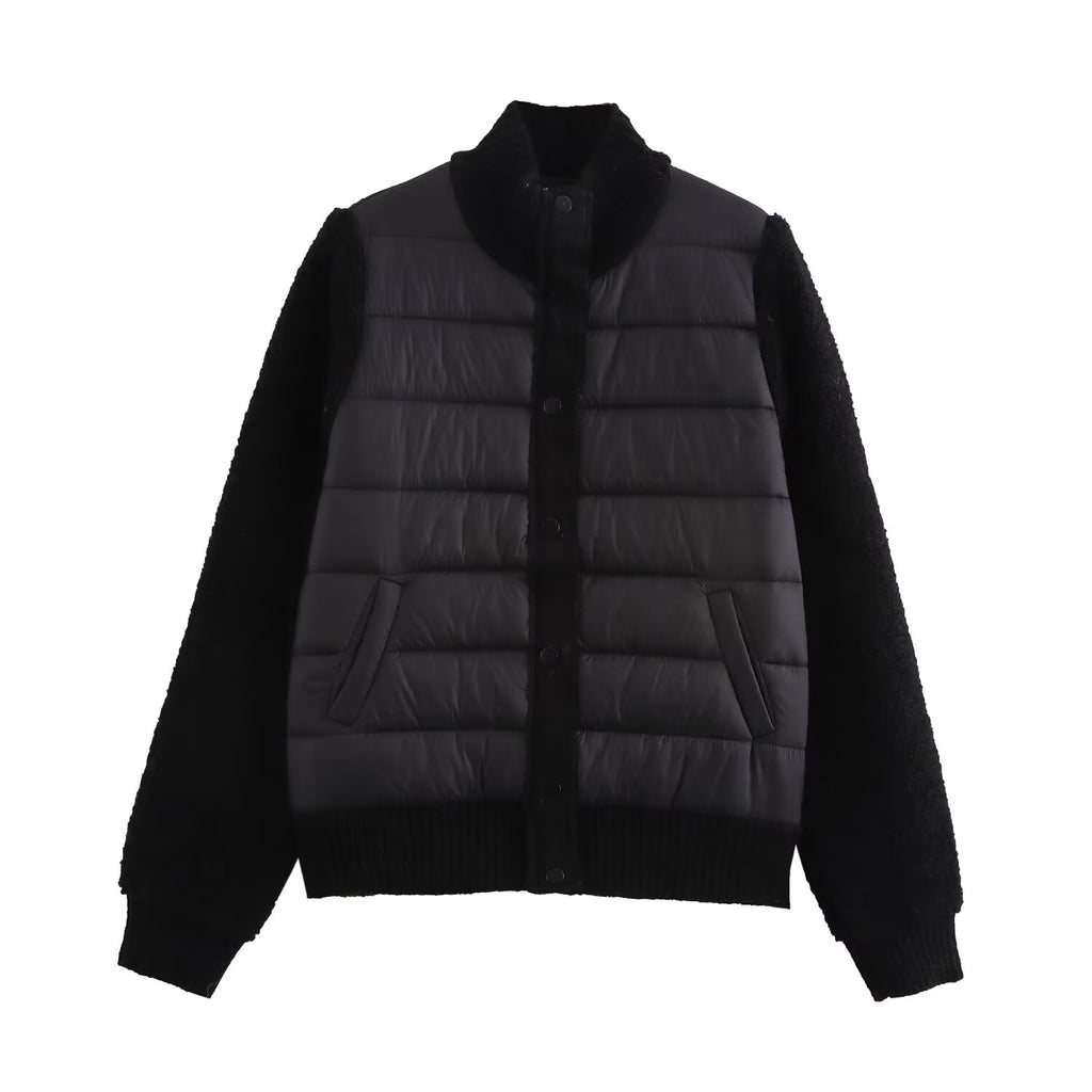 Knitted patchwork cotton jacket