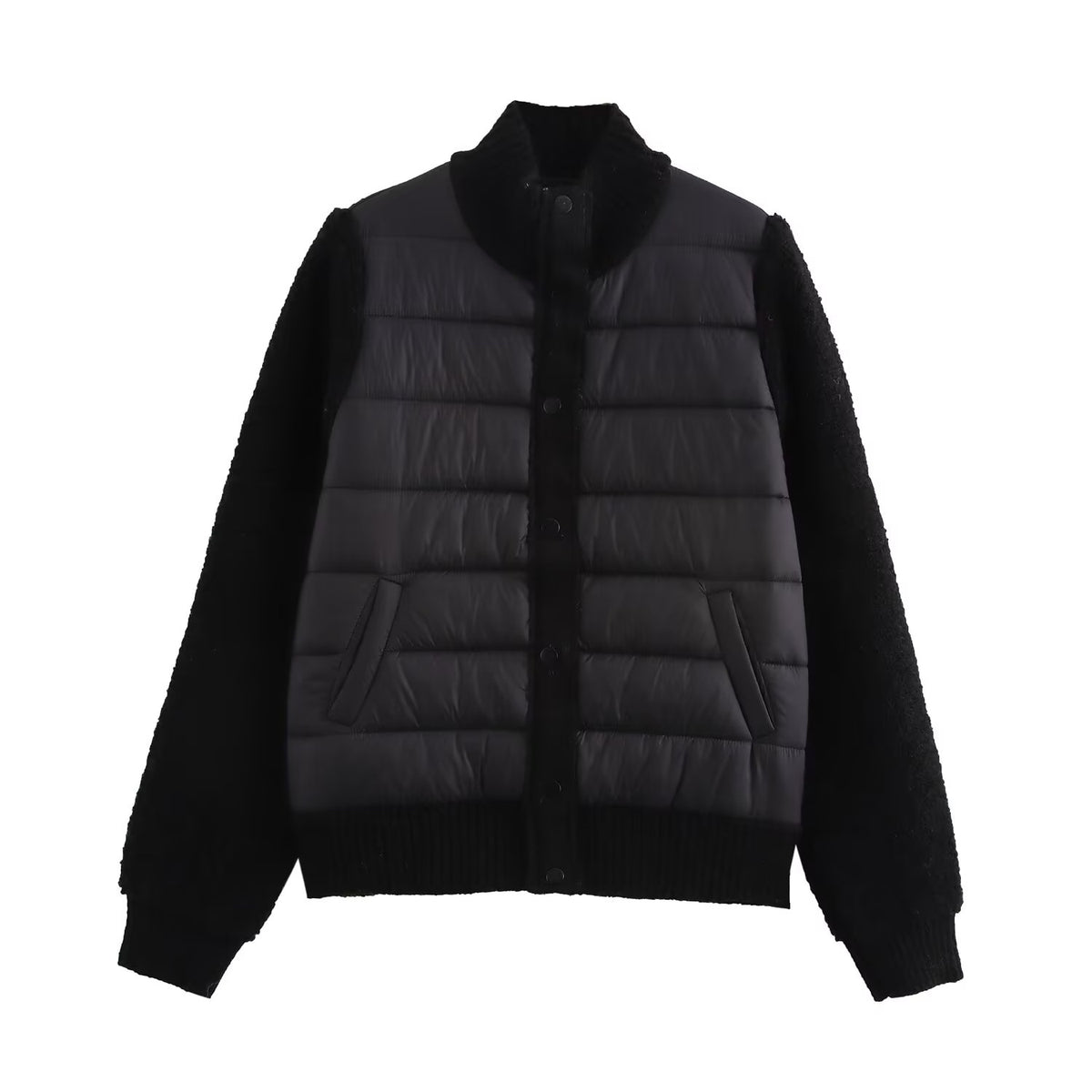 Knitted patchwork cotton jacket