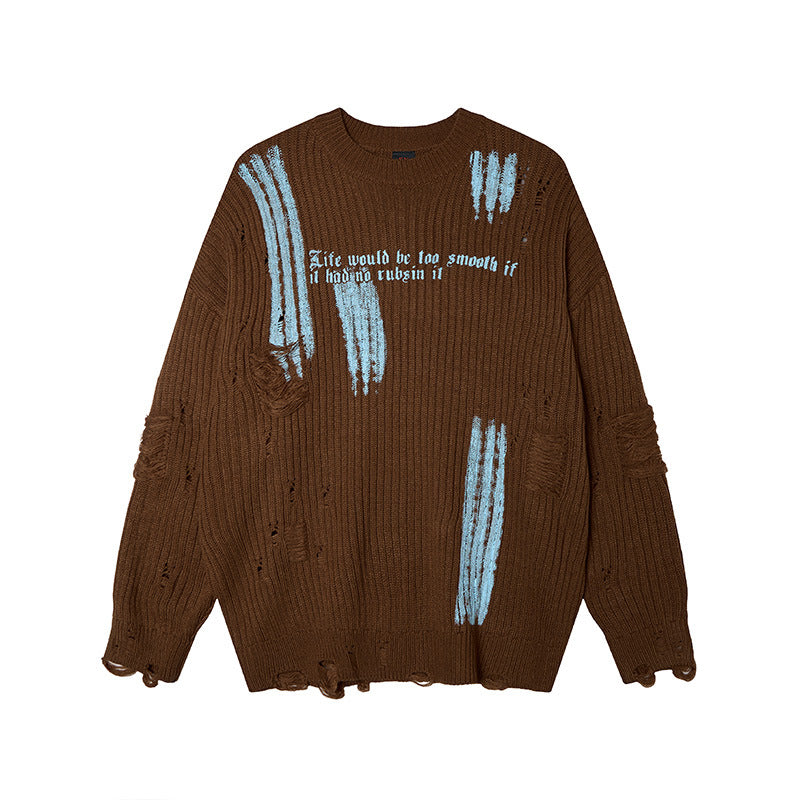 Irregular printed sweater