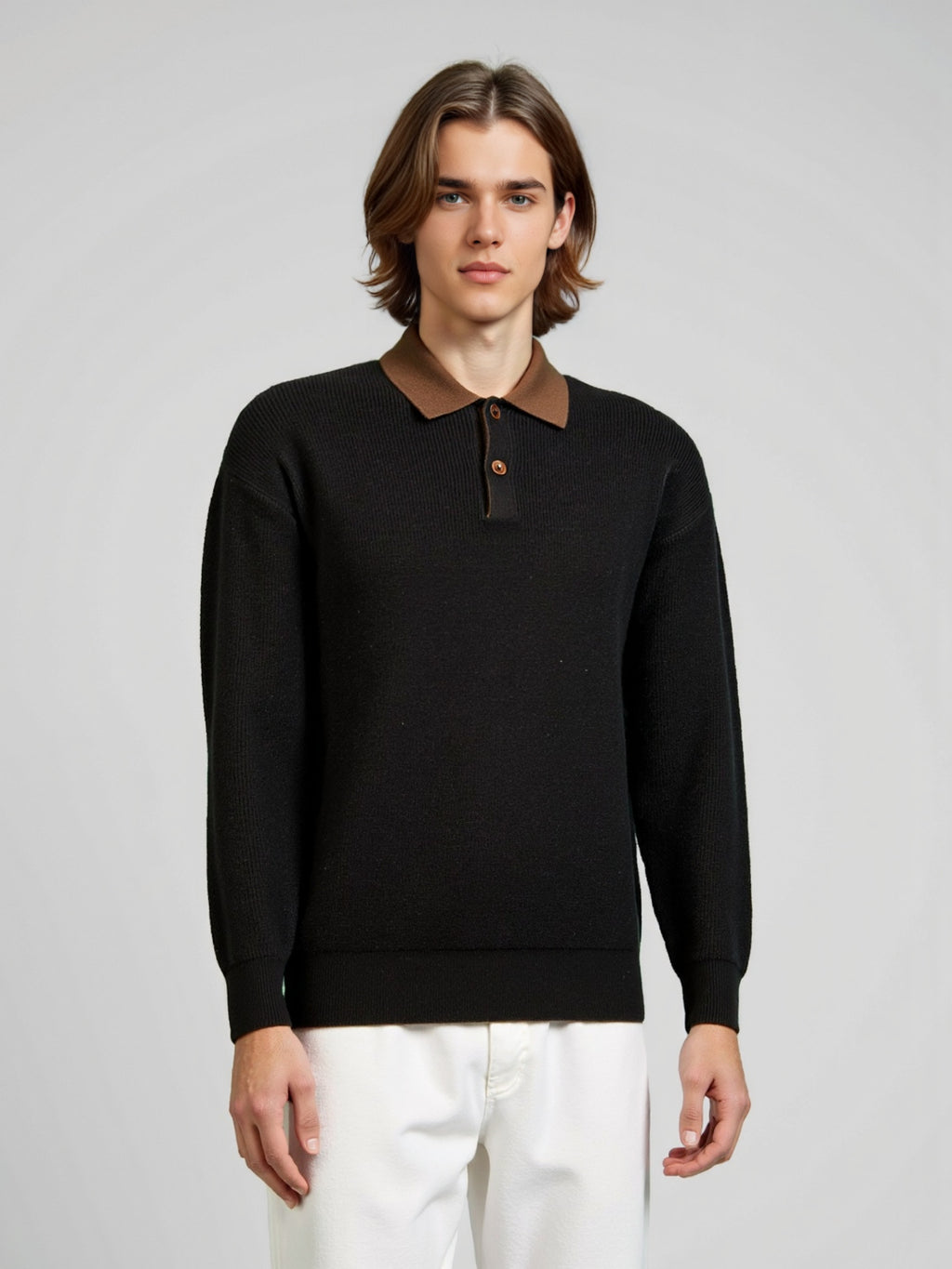 Collar contrasting sweater