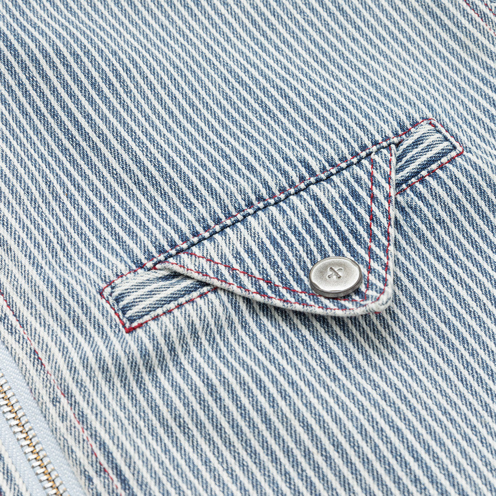 Vertical striped denim jacket